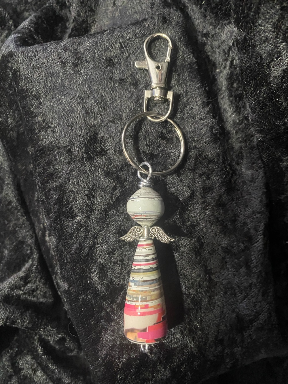 Colorful Striped Angel Keychain - Home Accents Decor